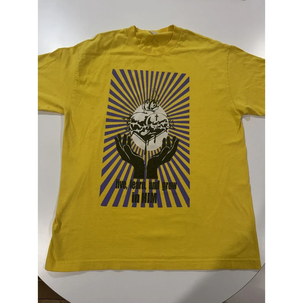 Jesus Yellow‎ Christian Religious Graphic T-Shirt Live Learn Grows COLOSSIANS L